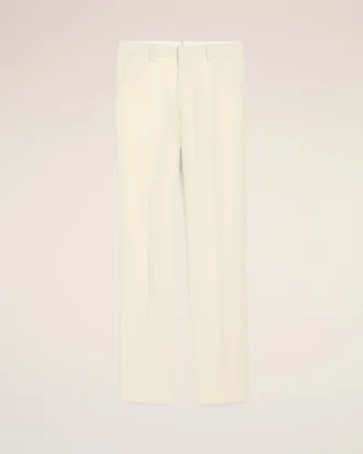 Pantaloni drepți din lână albă
