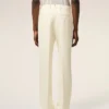 Pantaloni drepți din lână albă Pantaloni drepți din lână albă