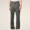 Pantaloni drepți din lână gri Pantaloni drepți din lână gri