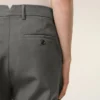 Pantaloni drepți din lână gri Pantaloni drepți din lână gri