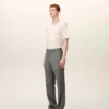 Pantaloni drepți din lână gri Pantaloni drepți din lână gri