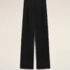 Pantaloni drepți din lână neagră Pantaloni drepți din lână neagră