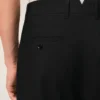 Pantaloni drepți din lână neagră