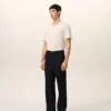 Pantaloni drepți din lână neagră Pantaloni drepți din lână neagră