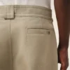 Pantaloni largi din bumbac bej