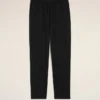 Pantaloni negri din lână nouă, cu talie elastică