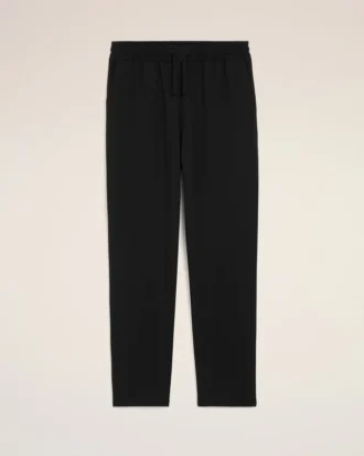Pantaloni negri din lână nouă, cu talie elastică