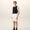 Pantaloni scurți Ami de Coeur din amestec de in, de culoare bej, cu talie elastică Pantaloni scurți Ami de Coeur din amestec de in, de culoare bej, cu talie elastică