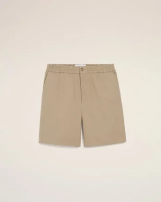 Pantaloni scurți Ami de Coeur din bumbac bej, cu talie elastică