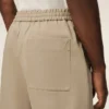 Pantaloni scurți Ami de Coeur din bumbac bej, cu talie elastică