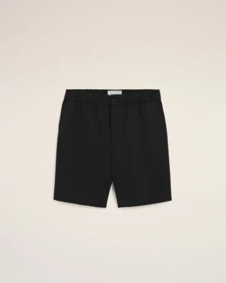 Pantaloni scurți Ami de Coeur din bumbac negru, cu talie elastică