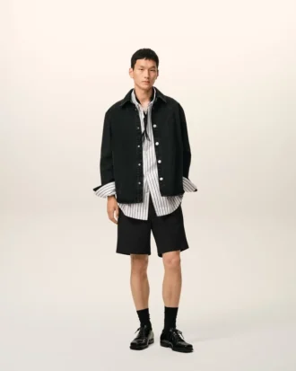 Pantaloni scurți Ami de Coeur din bumbac negru, cu talie elastică