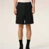 Pantaloni scurți Ami de Coeur din bumbac negru, cu talie elastică Pantaloni scurți Ami de Coeur din bumbac negru, cu talie elastică