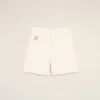 Pantaloni scurți din bumbac alb cu eticheta Ami Paris Heritage