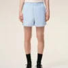 Pantaloni scurți din bumbac albastru cu elastic