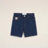 Pantaloni scurți din bumbac albastru cu eticheta Ami Paris Heritage