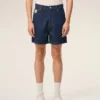 Pantaloni scurți din bumbac albastru cu eticheta Ami Paris Heritage