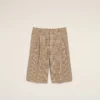 Pantaloni scurți din lână maro cu carouri Prince of Wales Pantaloni scurți din lână maro cu carouri Prince of Wales