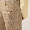 Pantaloni scurți din lână maro cu carouri Prince of Wales Pantaloni scurți din lână maro cu carouri Prince of Wales