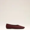 Pantofi bicolori din piele burgundă