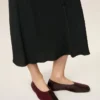 Pantofi bicolori din piele burgundă