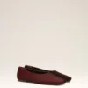 Pantofi bicolori din piele burgundă