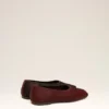 Pantofi bicolori din piele burgundă