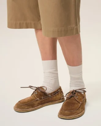 Pantofi de barcă din piele de vacă maro
