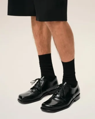 Pantofi derby din piele de vacă neagră