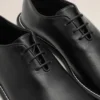 Pantofi derby midi din piele de vacă neagră Pantofi derby midi din piele de vacă neagră