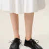 Pantofi derby midi din piele de vacă neagră Pantofi derby midi din piele de vacă neagră