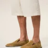 Papuci midi din piele de vacă maro Papuci midi din piele de vacă maro
