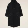 Parka lungă din nailon negru Parka lungă din nailon negru