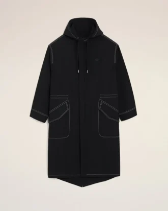 Parka lungă din nailon negru