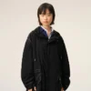 Parka lungă din nailon negru Parka lungă din nailon negru