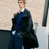 Parka lungă din nailon negru Parka lungă din nailon negru