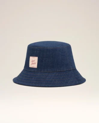 Pălărie din bumbac denim albastru cu patch Ami Paris Heritage