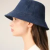 Pălărie din bumbac denim albastru cu patch Ami Paris Heritage Pălărie din bumbac denim albastru cu patch Ami Paris Heritage