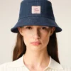 Pălărie din bumbac denim albastru cu patch Ami Paris Heritage Pălărie din bumbac denim albastru cu patch Ami Paris Heritage