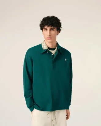 Polo verde din bumbac Ami de Coeur Polo