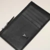 Portcard cu fermoar Ami de Coeur din piele de vacă neagră