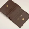 Portofel pliat Carrousel din piele netedă maro