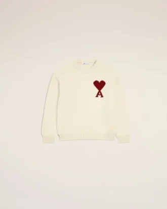 Pulover din lână Ami de Coeur cu guler rotund