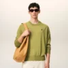 Pulover verde din lână cu guler rotund Ami de Coeur Sweater
