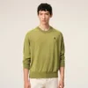 Pulover verde din lână cu guler rotund Ami de Coeur Sweater
