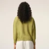 Pulover verde din lână și bumbac cu guler rotund Ami de Coeur Sweater Pulover verde din lână și bumbac cu guler rotund Ami de Coeur Sweater