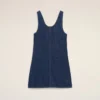Rochie albastră din bumbac cu bretele scurte Rochie albastră din bumbac cu bretele scurte