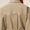 Rochie-cămașă ajustată din bumbac bej