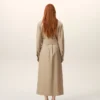 Rochie-cămașă ajustată din bumbac bej