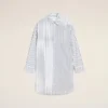Rochie-cămașă largă Ami de Coeur din bumbac cu dungi albe Rochie-cămașă largă Ami de Coeur din bumbac cu dungi albe